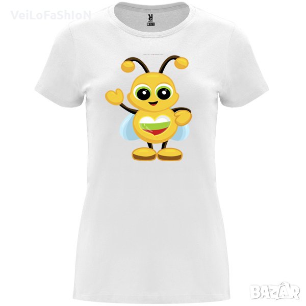 Нова дамска тениска с Пчеличка в бял цвят , снимка 1