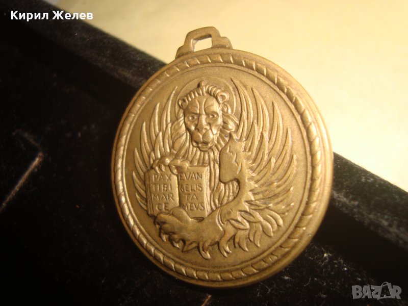 СТАР БРОНЗОВ МЕДАЛ МЕДАЛЬОН с ЛЪВ и ЛАТИНСКА СЕНТЕНЦИЯ 6346, снимка 1
