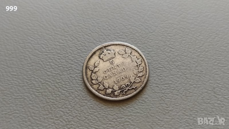5 цента 1909 Канада - Сребро, снимка 1