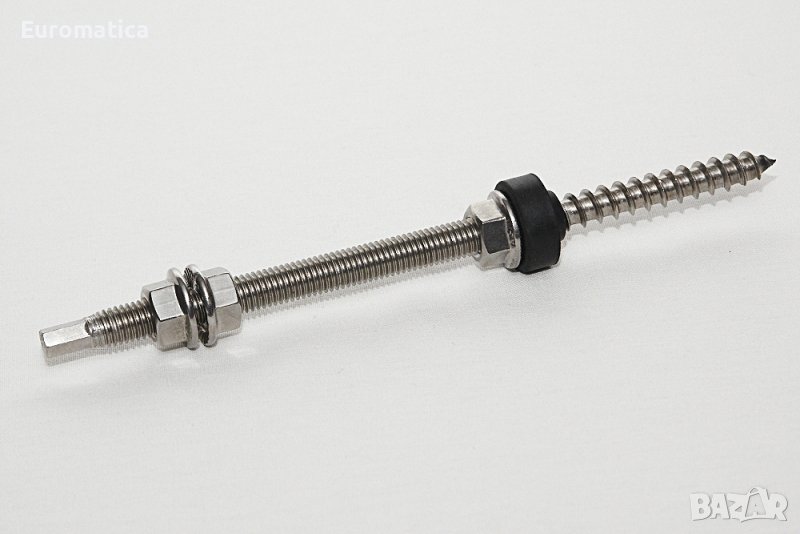 Винт с шпилка и гайка за монтаж на конструкция за соларни панели - M10x200, снимка 1