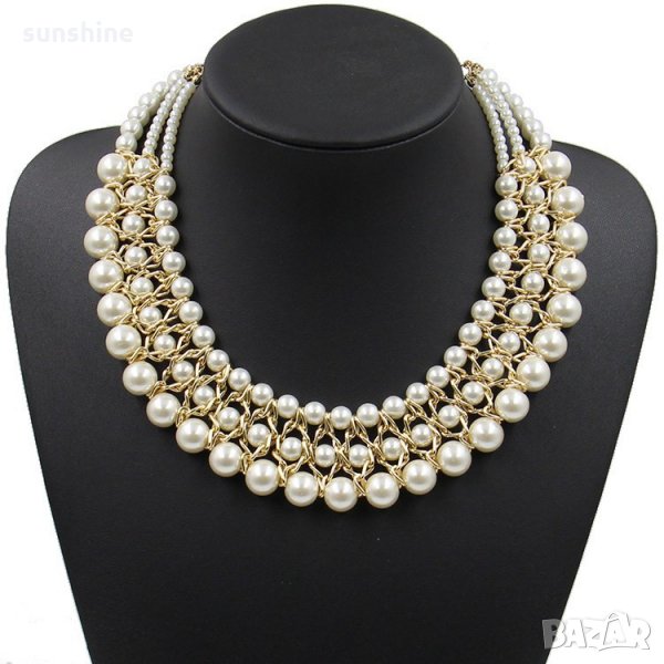 Комплект колие и пръстен с перлички , снимка 1