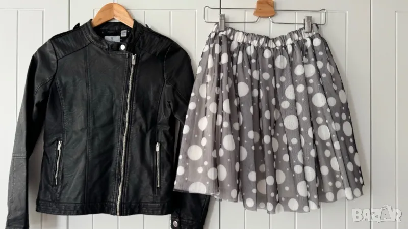 Кожено яке OKAIDI и пола на точки PRIMIGI 11-12 г., снимка 1