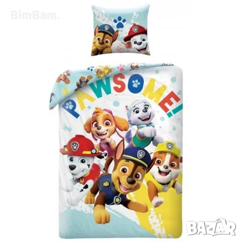 Оригинален детски спален комплект Пес Патрул - Pawsome / PAW PATROL 100% памук, снимка 1