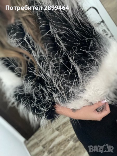 Меко елегантно палто в два цвята, снимка 1