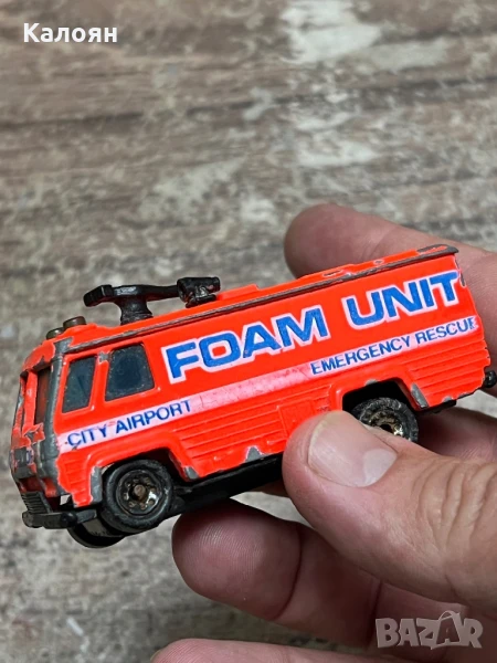 Метална количка - vintage Matchbox Command Vehicle Foam Unit, specifically the "City Airport", снимка 1
