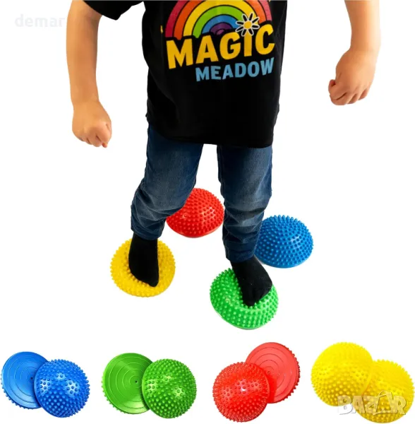 MagicMeadow Комплект от 8 топки за масаж, образователна игра за деца със специални нужди, аутизъм, снимка 1