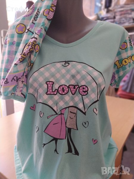 НАМАЛЕНА Дамска пижама с къс ръкав и шорти, снимка 1