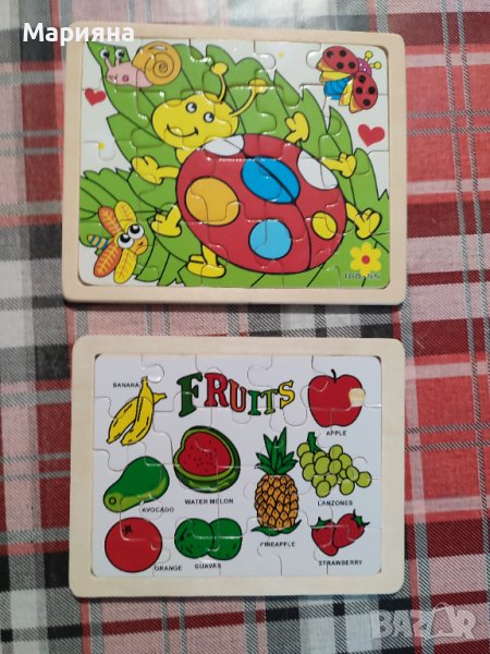 Два малки дървени пъзела, снимка 1