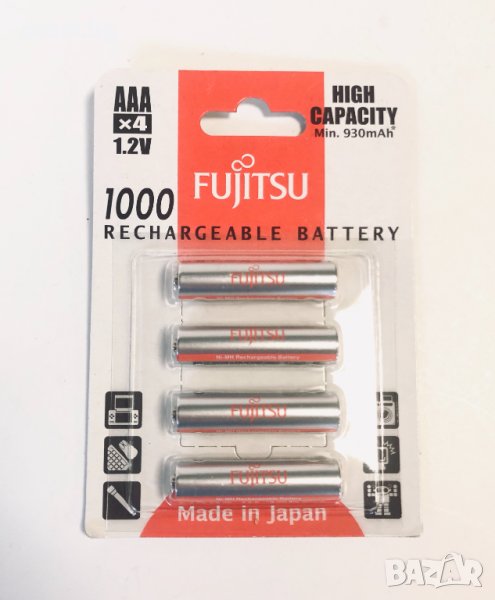 презареждащи, акумулаторни батерии Fujitsu 4xAAA, 1,2 V, снимка 1