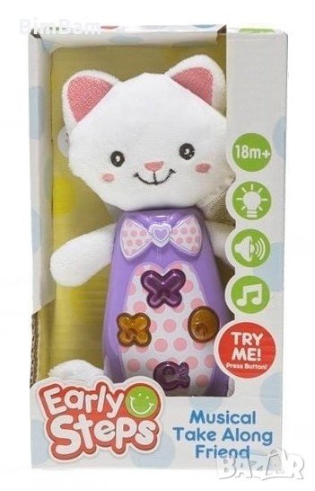 Плюшена светеща музикална играчка коте - Еarly Steps, снимка 1