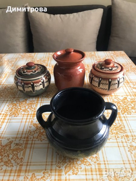 Керамични съдове - гърненца, захарнички, делвичка, съд за подправки, снимка 1