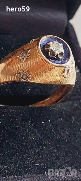 Златен 18к пръстен с Брилянт 0.15 карата, снимка 1