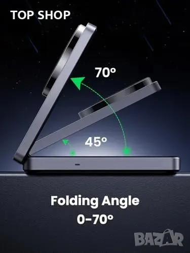 Ново UGREEN 15W безжично зарядно Qi стойка станция за iPhone и AirPods, снимка 1