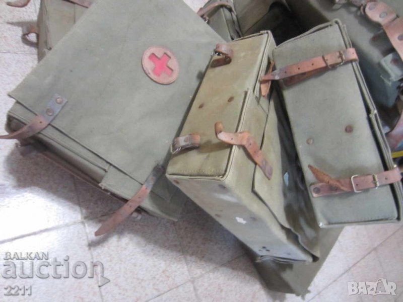  медицинска чанта червен кръст аптечка брезент, куфар, биркин, кожа, снимка 1