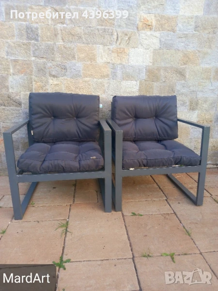 комплект градински кресла с подлакътници, снимка 1