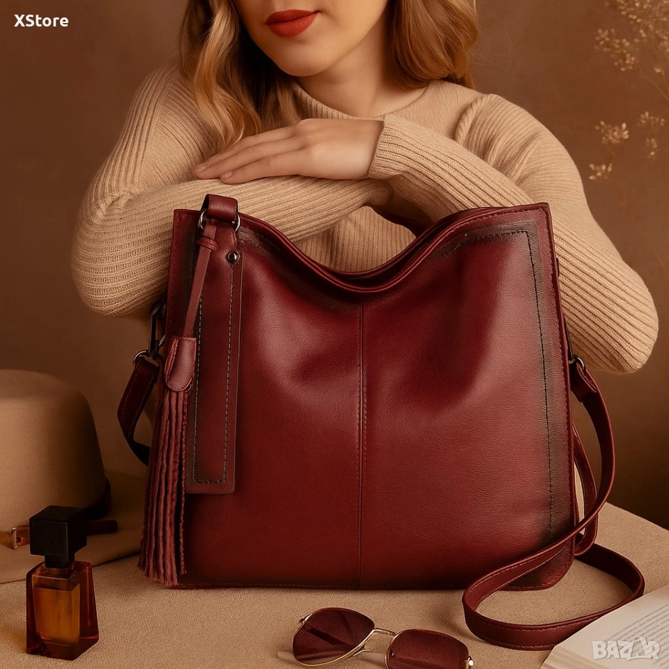 Стилна дамска чанта с голям обем и организация, снимка 1