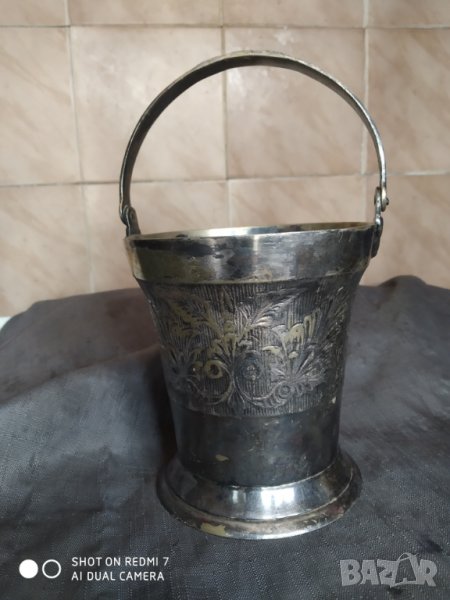 посребрен месингов ледарник, снимка 1