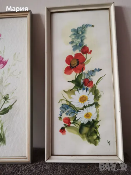 Флорални акварелни картини, снимка 1