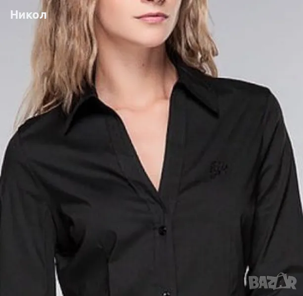 Елегантна черна риза с дълъг ръкав, H&M, снимка 1
