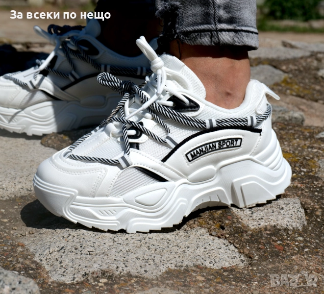 MS Sport Дамски Бели Маратонки👟Дамски Спортни Обувки В Бял Цвят Код SM-135, снимка 1