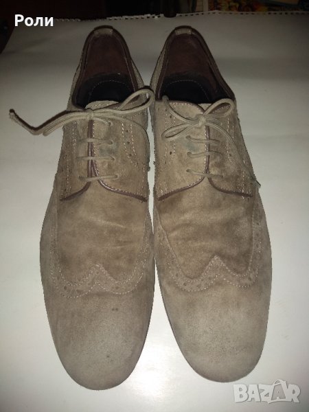 Италиански м.обувки естествена кожа-велур н.44-44,5, снимка 1
