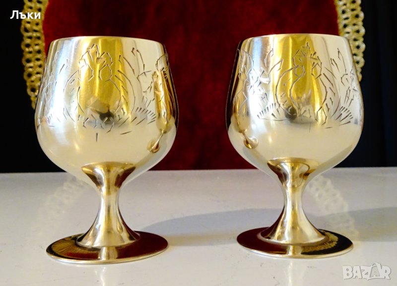 Английски бронзови чаши,барок,маркирани. , снимка 1