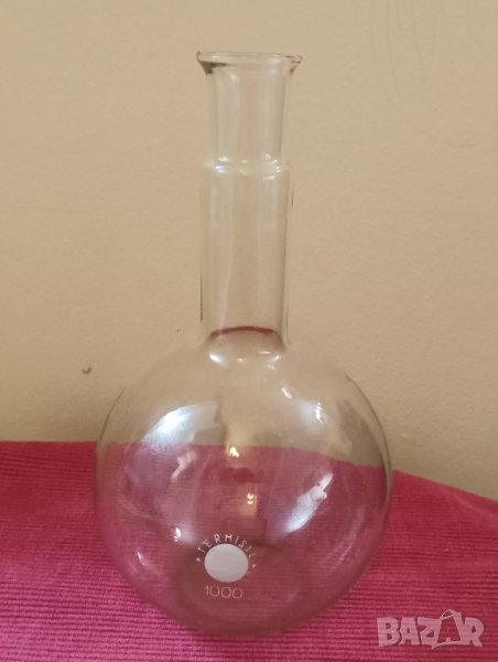 Лабораторна стъклария,термоустойчива колба 1 литър. , снимка 1