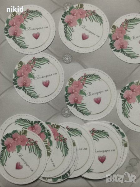 50 бр Благодаря Орхидея големи самозалепващи лепенки стикери за ръчна изработка за подарък, снимка 1