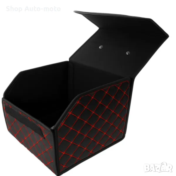 LUX кожен органайзер Automat, Сгъваем, С червен шев, 55x30x30см, снимка 1