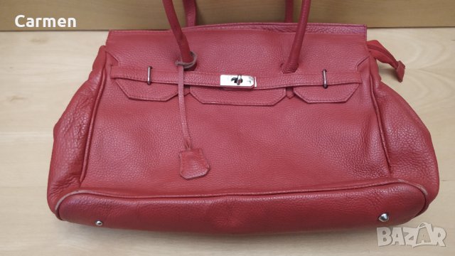 Италианска дамска чанта от естествена кожа, снимка 3 - Чанти - 32973923