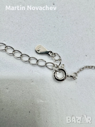 Сребърно колие с мойсанит (Диамант) 1 карат, снимка 6 - Колиета, медальони, синджири - 52933693