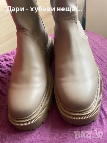 Боти тип чорап, в бежово👢👢38 - умален р-р, снимка 3 - Дамски боти - 49813397