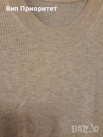 Плетена сива блузка с дълги ръкави, мека, комфортна, вертикален рипс, предаващ елегантност, открито , снимка 4 - Блузи с дълъг ръкав и пуловери - 37455382