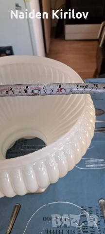 полилей от месинг, порцелан и стъкло , снимка 7 - Полилеи - 50598413