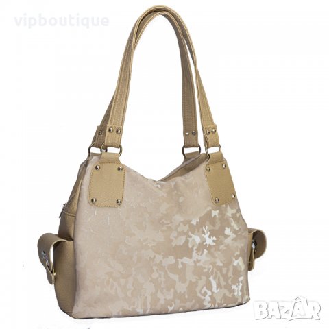 Бежова дамска чанта , снимка 1
