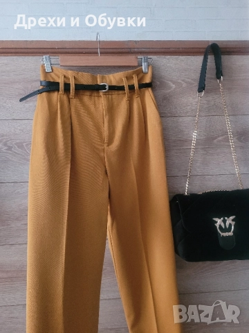 Панталон висока талия ZARA горчица , снимка 2 - Панталони - 52500070