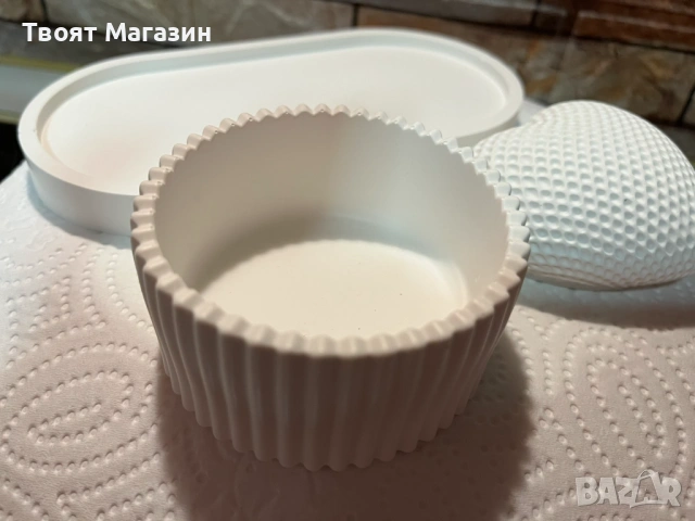 Декоративен сет от овално плато, купичка и сърце „Pure White“ – Ръчна изработка , снимка 5 - Ръчно изработени сувенири - 53017607