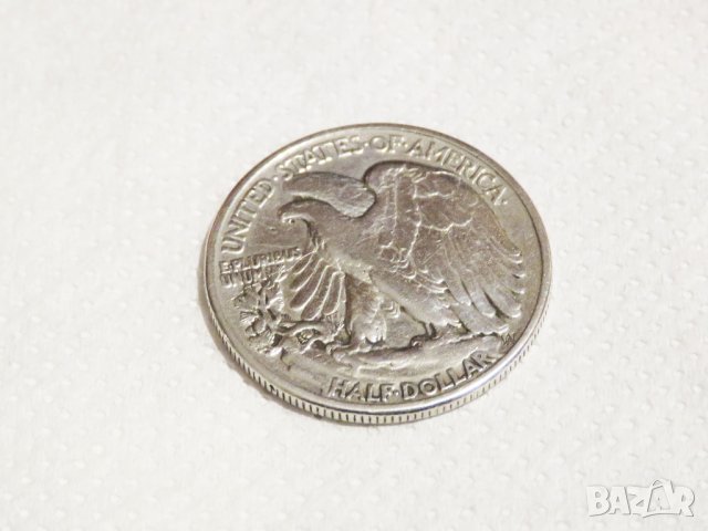 Рядък голям сребърен американски долар, халф долар, HALF  DOLLAR 1943г. Philadelphia сребърен долар , снимка 3 - Нумизматика и бонистика - 35657782