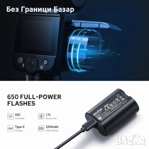 Нова професионална Godox V480S безжична светкавица за Sony с тъчскрийн и HSS, снимка 7 - Светкавици, студийно осветление - 52078826