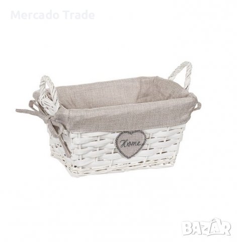 Декоративна кошница Mercado Trade, За съхранение, Бял