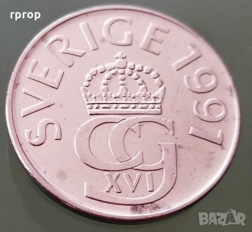 Монета. Швеция.  5 крони.  1997 година. , снимка 2 - Нумизматика и бонистика - 29043734