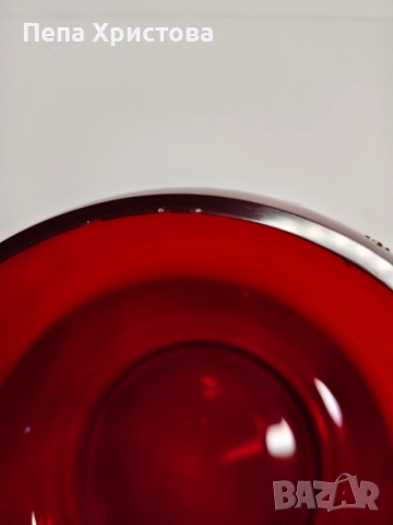 Ръчно изработена и изрисувана бонбониера от рубинен кристал Бохемия, снимка 8 - Други - 51862955