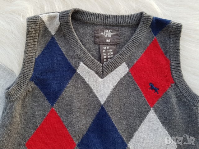 Пуловер H&M 9-12 месеца , снимка 2 - Жилетки и елечета за бебе - 28137404