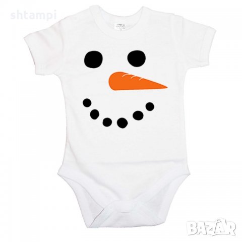 Бебешко боди Коледа Snowman face, снимка 4 - Бодита за бебе - 34731539