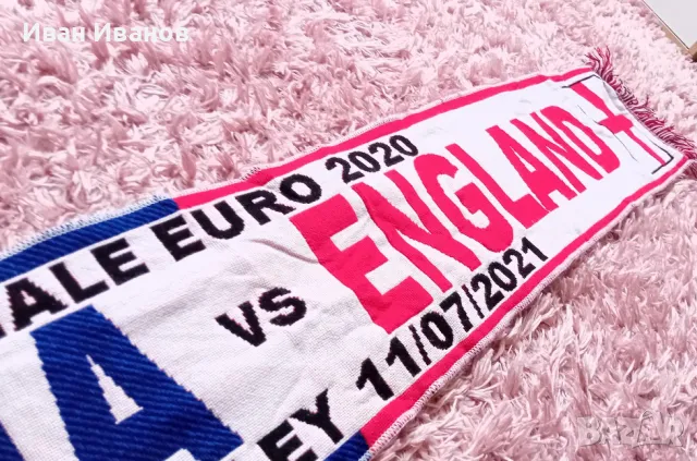 Уникален шал на финала на Евро 2020 - Италия/Англия, снимка 2 - Футбол - 49320819