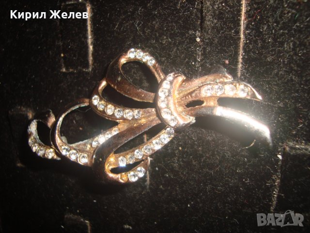 ФЛОРАЛНА СТАРА ПОЗЛАТЕНА КРИСТАЛНА РЕТРО АРТ БРОШКА 20577, снимка 7 - Други - 33423119