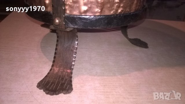 ПОРЪЧАНА-СТОИКА ЗА ЧАДЪРИ-КОВАНО ЖЕЛЯЗО МЕД МЕСИНГ, снимка 7 - Колекции - 27450829