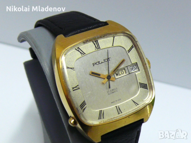 Съветски Позлатен Полет/POLJOT Автоматичен Мъжки ръчен часовник, работещ, снимка 4 - Мъжки - 51947183