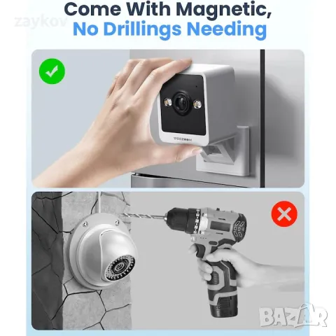 Вътрешна камера за сигурност VeeZoom, 2K, 3MP, WiFi, снимка 6 - IP камери - 48396512