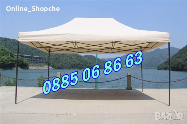 Шатра тип хармоника 3х4.50 м/ сгъваема шатра с платнище/покривало, снимка 4 - Градински мебели, декорация  - 39761068